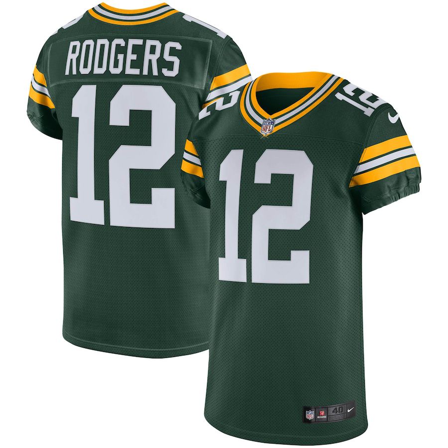Men Green Bay Packers #12 Aaron Rodgers Nike Green Vapor Elite NFL Jersey